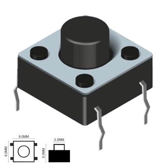 Comutador Micro Switch Div 6X6Mm Altura 1.5Mm - 1