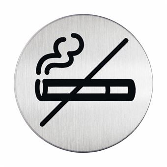 Pictograma Durable Picto "No Smoking" Redondo Prateado Inox - 1