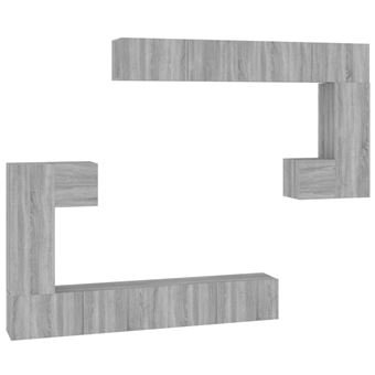 Móvel para TV montagem na Parede vidaXL | Madeira Processada | sonoma cinza - 1