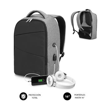 Mala para Portáteis SUBBLIM MOCHILA SECURE V2 AP ANTIROBO 16'' GRIS - 1