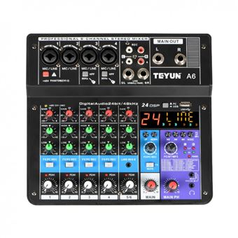 Mesa de Mistura Goeik de 6 Canais de 48V com Suporte Bluetooth - 1