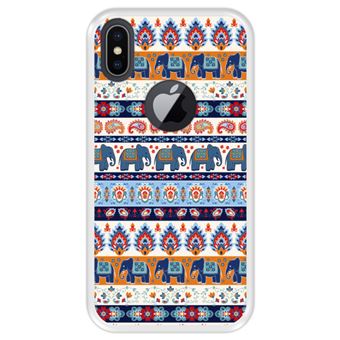 Capa Tpu Hapdey para Iphone X - Xs | Design Padrão Tribal de Tapete Indiano 2 - Transparente