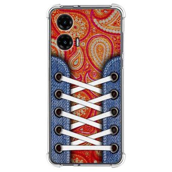 Capa TUMUNDOSMARTPHONE de silicone à prova de choque para Motorola Moto G35 5G Sneakers Design 10 Desenhos - 1