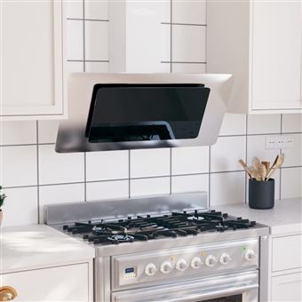 Exaustor de Parede vidaXL | 90 cm | Aço inoxidável e vidro temperado prateado - 1