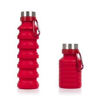 Garrafa Desportiva de Silicone Dobrável DAM | 470 a 550ml | Sem BPA | Vermelho - 1