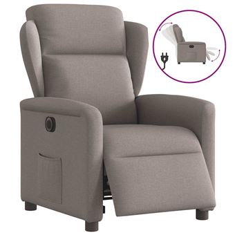 Poltrona elétrica reclinável vidaXL | tecido cinzento-acastanhado - 1