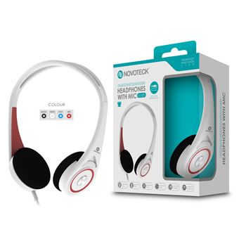 Auscultadores com Micro NOVOTECK EJ-001 | 120 cm | Jack 3.50 mm - Branco - 1