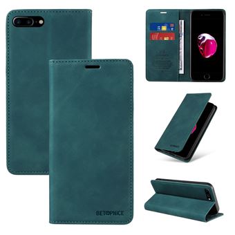 Capa FOXDOCK para iPhone 7 Plus/8 Plus | Bloqueio RFID | TPU | Aba/Detalhes em Pele Sintética | Compartimentos para cartões | Verde - 1
