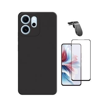 Kit Vidro Temperado + Capa Silicone Líquido + Suporte L PHONECARE para Oppo Reno14 FS 5G | Preto - 1