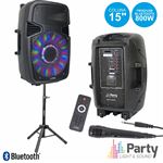 Coluna Amplificada Party Light&Sound 15"" 800Wmáx Usb/Bt/Sd Suporte/Micro Party