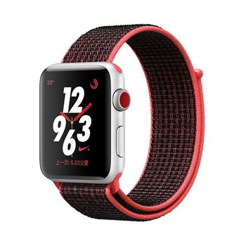 Pulseira de nylon de Substituição WISETONY para Apple Watch Series 4 40mm/Series 3/2/1 38mm Preto e Vermelho - 1