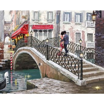 Quadro de Pintar ProTsvetnoy por Números Ponte sobre a Cidade | Tela 40 x 50 cm - 1