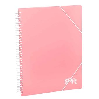 Portefólio Carchivo Soft A4 Espiral | 20 Bolsas | Rosa Pastel - 1
