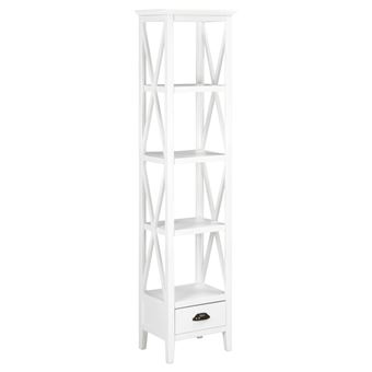 Estante vidaXL | com 1 gaveta | 40x30x170 cm | MDF branco - 1