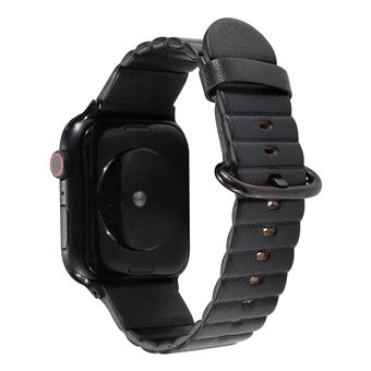 Bracelete de Couro HSMY Flexível Confortável para Apple Watch Series 6/ SE/ 5/ 4 | 44 mm - Preto - 1