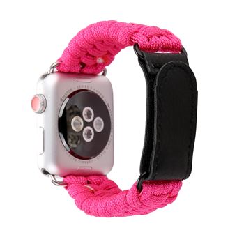 Bracelete de Tissé HSMY com Velcro para Apple Watch Series 6/ SE/ 5/ 4 | 44 mm - Rosa Escuro - 1