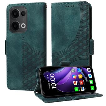 Capa FLOODKING para OPPO Reno 14 5G | Design Acolchoado | Couro PU Premium | Verde - 1
