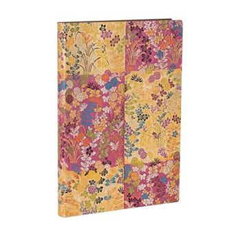Karaori Pink Japanese Kimono Midi Lined Softcover Flexi Journal Elastic Band Closure - 1