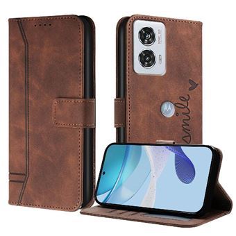 Capa ZURSANA para Motorola Moto Edge 50 Fusion | Pele PU | Magnética TPU | À Prova de Choque | Castanho - 1