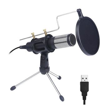 Microfone Profissional Goeik com Condensador e Filtro para Computador/ Telefone/ Estúdio/ Videoconferência/ Karaoke - Preto - 1