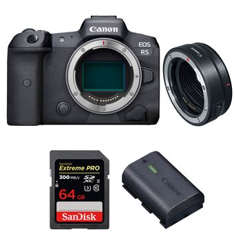 Canon EOS R5 + EF-EOS R + SanDisk 64GB Extreme PRO UHS-II SDXC 300 MB/s + Canon LP-E6NH + PDF 15 Técnicas para Melhorar as suas Fotografias - 1