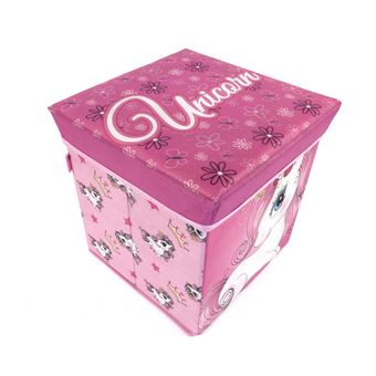 Caixa de Arrumação Infantil Unicórnio | 30x30x30 cm - 1
