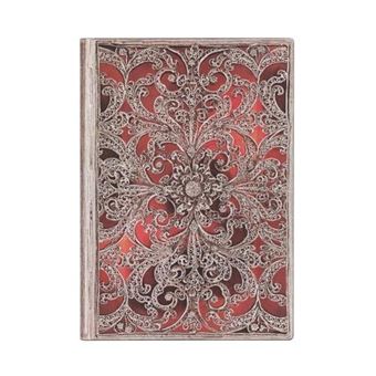 Garnet Silver Filigree Collection Midi Lined Softcover Flexi Journal - 1