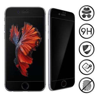 Vidro Temperado Avizar para iPhone 6 Plus e 6S Plus | para Anti-Spy | 9H | Chanfrado | Moldura Preta