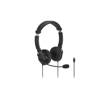 Auscultadores Kensington Classic EQ USB-C Headset com Microfone e Controle de Volume | Preto - 1