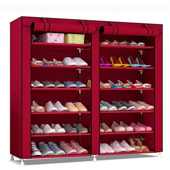 Sapateira com Portas e Zíper Nyana Home | 110x120x30cm | Tecido | Castanho - 1