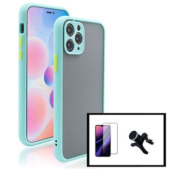 Kit Capa Traseira Proteção Camara + Película Película de Vidro Temperado GorilasGlass + Suporte Magnético Com Pernas G4M para iPhone 13 Mini - Azul Claro - 1