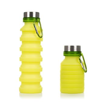 Garrafa Desportiva de Silicone Dobrável DAM | 470 a 550ml | Sem BPA | Verde claro - 1