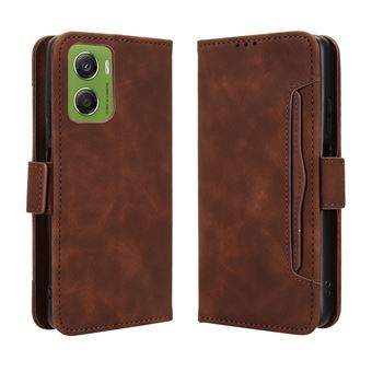 Capa FOXDOCK Protetora para Motorola Moto G06 | Suporte e Flip de couro PU | À Prova de Choque | Castanho - 1