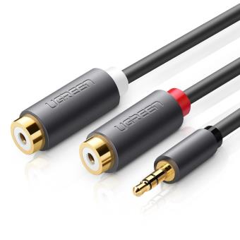 cabo de áudio Ugreen 10547 3.5mm 2 x RCA Preto - 1