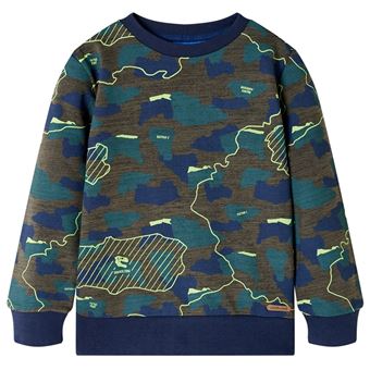 Sweatshirt para criança | vidaXL | caqui-escuro mesclado 128 | 7 a 8 anos - 1
