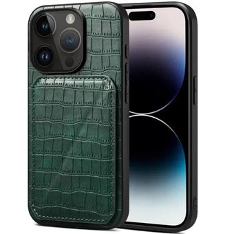 Capa textura crocodilo porta cartões e suporte Antiimpacto | para Iphone Xs | Verde - 1