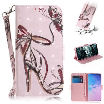Capa Magunivers PU padrão de impressão spot decor sapatos de salto alto para Samsung Galaxy S10