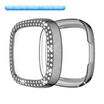 Capa Protetora HSMY Brilhante para Fitbit Versa 3/Sense - Cinza - 1