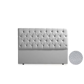 Cabeceira Estofada Moonia Capri Pele Sintética | 130 X 120 X 12 cm | Prata - 1