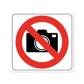 Placa Sinalética Autocolante em PP 360º Stock | Proibido Fotografar | 10x10 cm - 1