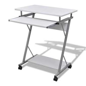 Secretária de Computador Vidaxl com Prateleira Puxar MDF | 60x40 cm - Branco - 1
