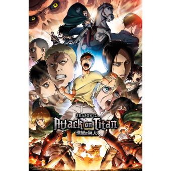 Poster em tubo GB Posters Attack On Titan Season 2 Collage Key Art 61 x 91,5 cm - 1