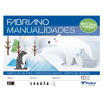 Caderno Trabalhos Manuais Fabriano A4 Cartolina Branca com 10 Folhas | S0400003 - 1