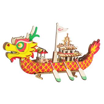 Puzzle 3D HSMY de 133 Peças XA-G042H - Barco Dragão - 1