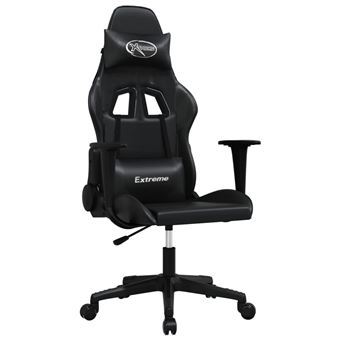 Cadeira de gaming de massagens vidaXL | couro artificial preto - 1