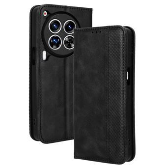 Capa FOXDOCK para Tecno Camon 30 Premier 5G/CL9 | Fecho Magnético | Estampado Vintage | Pele PU | Compartimentos para Cartões | Preto - 1