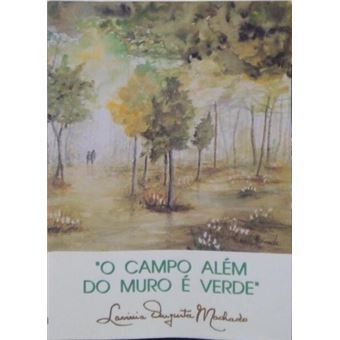 O campo além do muro é verde. - 1