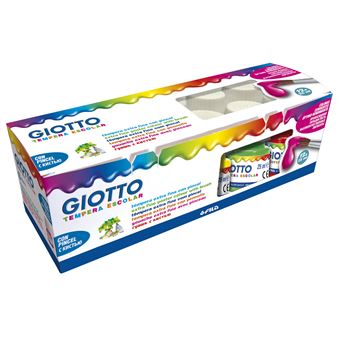 Guache Giotto Tempera Escolar 356700 Sortido com 12 + Pincel | 25 ml - 1