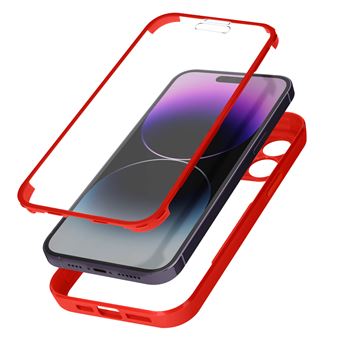 Capa Avizar para iPhone 14 Pro | Plexiglas, Polímero e Contorno Frontal  - Vermelho - 1