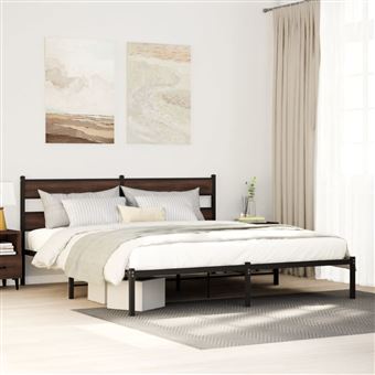 Cama sem colchão com cabeceira vidaXL | 183x213 cm | carvalho castanho - 1